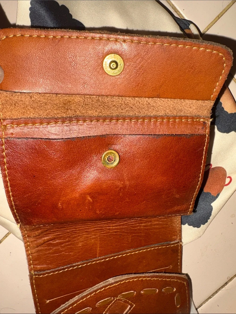 Vintage Embossed Leather wallet  Circa 1970’s
